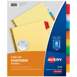INDEX RG BK 8TAB 11X8.5 AST
