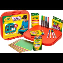 SET MARKER CRAYON PAPER DESK