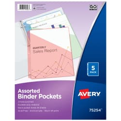 BINDER POCKET POLY 5PK