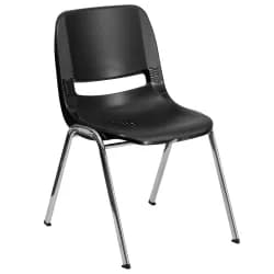 Flash HERCULES Stack Chair, Black/Chrome