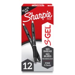 SHARPIE GEL 0.5MM 12OS BLACK