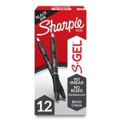 SHARPIE GEL 1.0MM 12OS BLACK