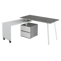 Desk L Shaped Rotating Grey