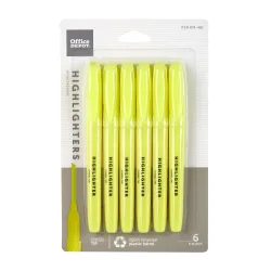 HIGHLIGHTER PEN 6PK YELLOW