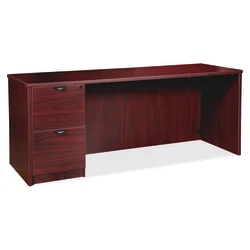 Lorell Credenza Desk, Mahogany