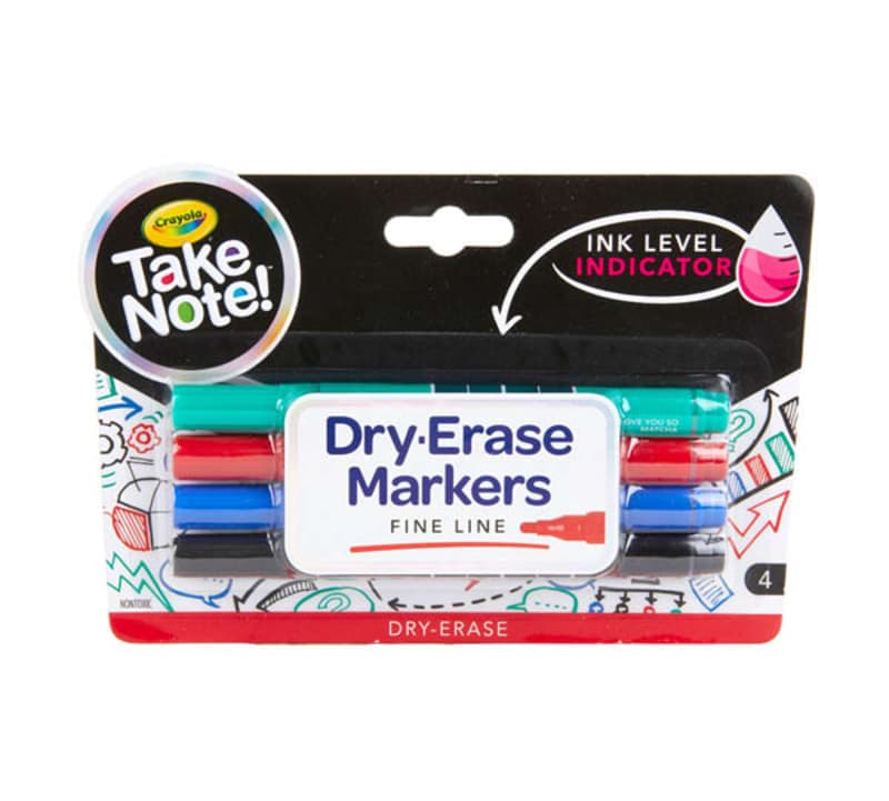 Crayola Take Note! Fine Line Dry Erase Markers (4