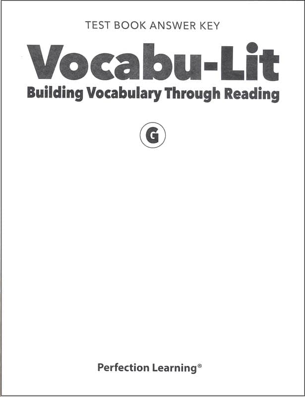 Vocabu-Lit G Test Answer Key (5th Edition)