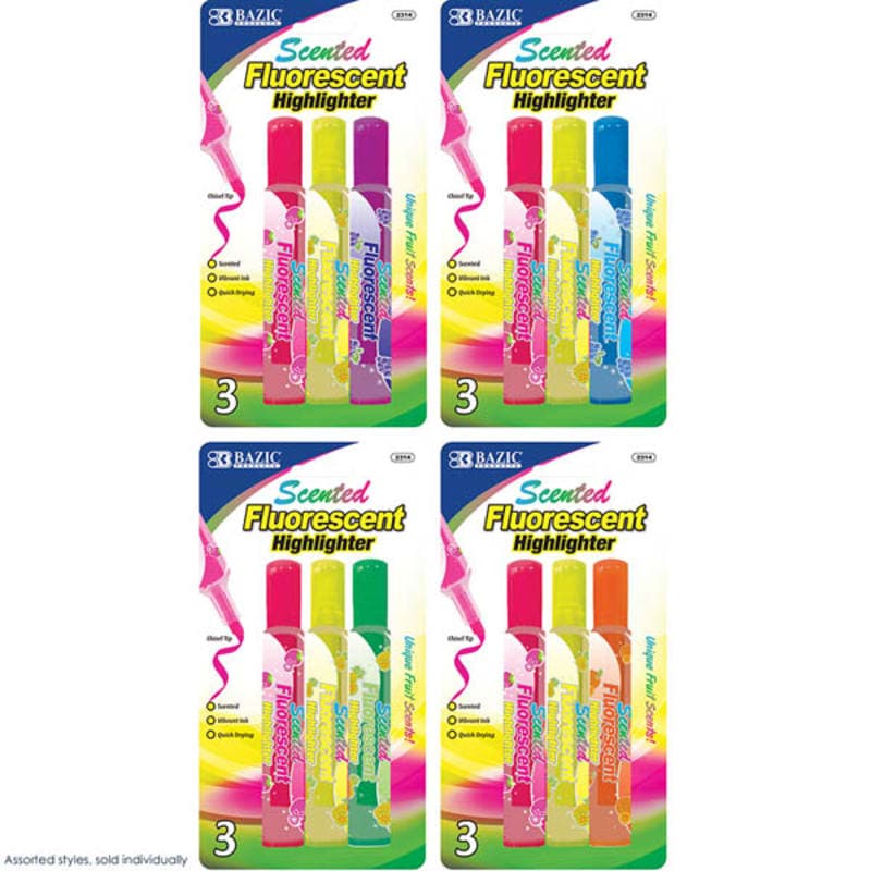 Fruit Scented Highlighters - 3/Pack (colors may