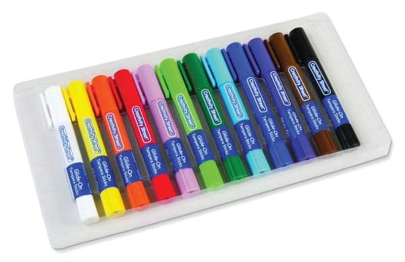 Glide-On Tempera Sticks - Primary Colors (package
