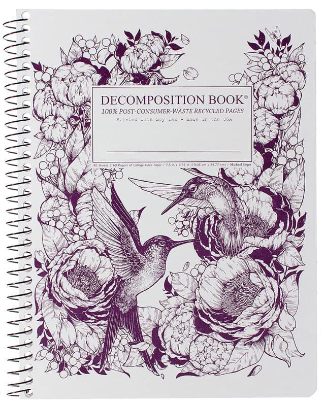 Hummingbirds Decomposition College-Ruled Book