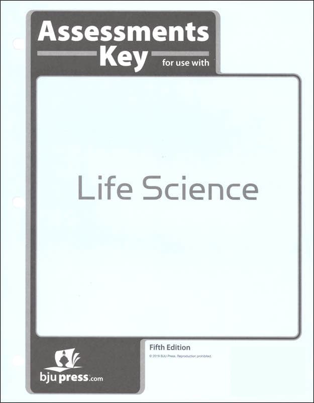 BJU Press Life Science Assessments Answer Key 5th