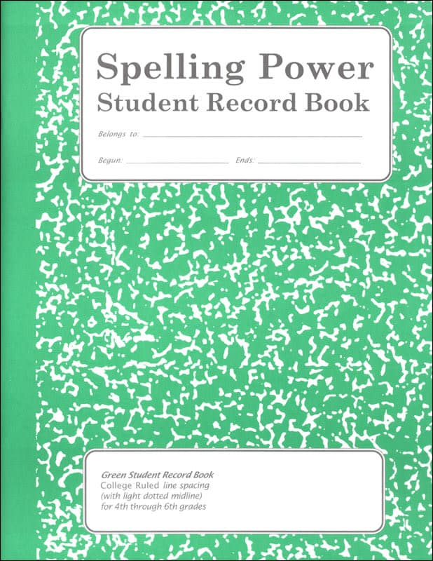 Spelling Power Student Record Book - Green