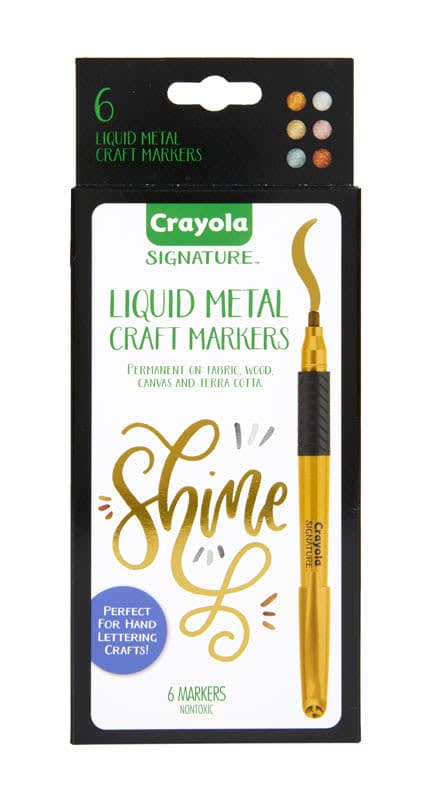 Crayola Signature Liquid Metal Craft Markers (6