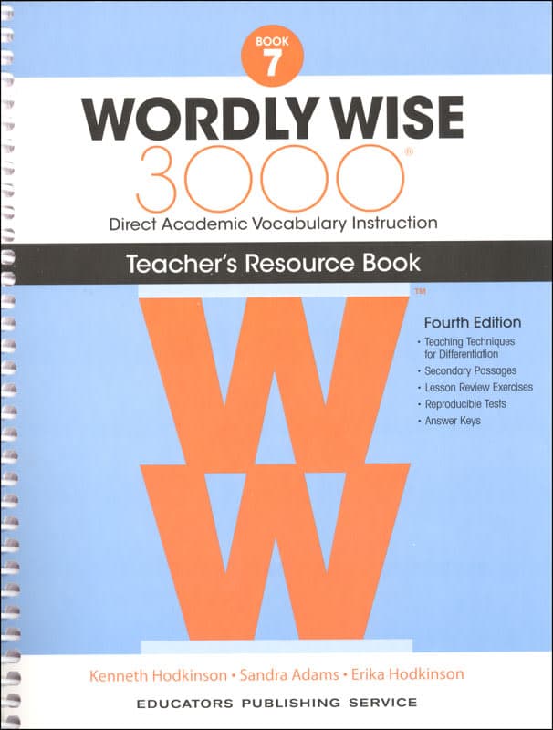 Wordly Wise 3000 Book 7 Teacher Resource Book,