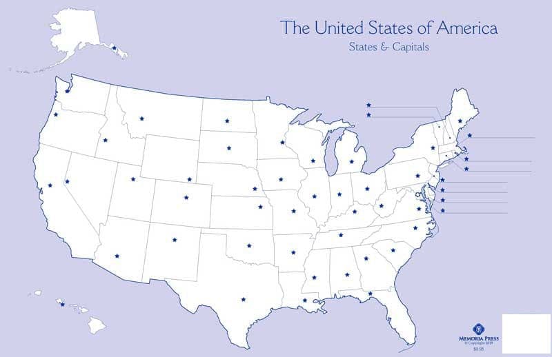 Memoria Press Practice Map Pad: United States