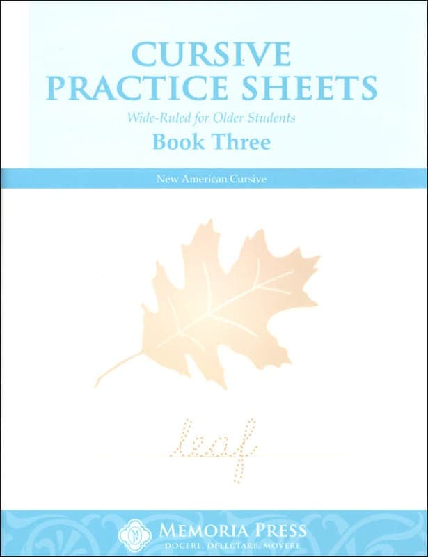 Memoria Press Cursive Practice Sheets 3