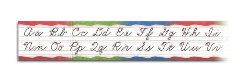 Christian Light Cursive Alphabet Desk Strip