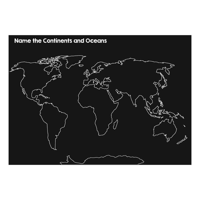 Chalkboard Continents 12" x 17" Mat (Reversible)