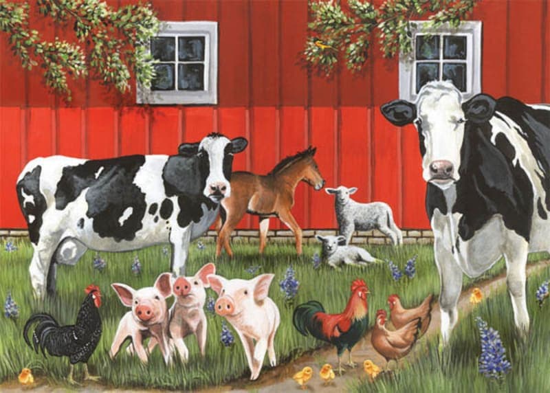 Cobble Hill Red Barn Farm Tray Puzzle (35 piece)