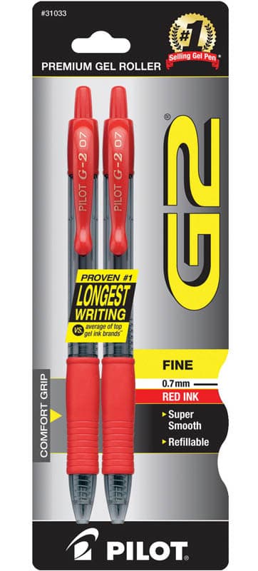 G2 Premium Gel Roller Fine Point Pen - Red (2