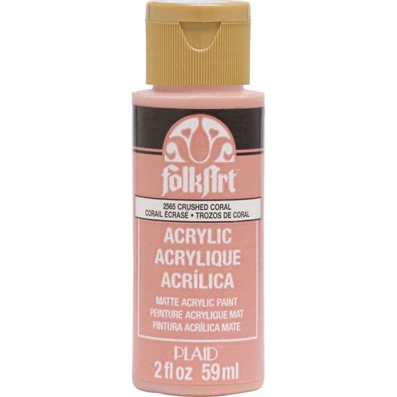 Folkart Color Acrylic Paint Crushed Coral - 2 oz