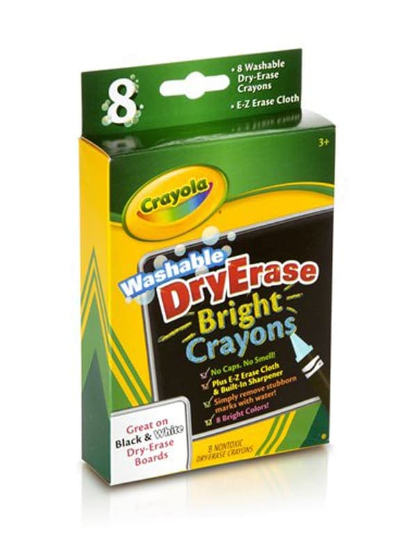 Crayola Washable Dry Erase Large Crayons Bright 8