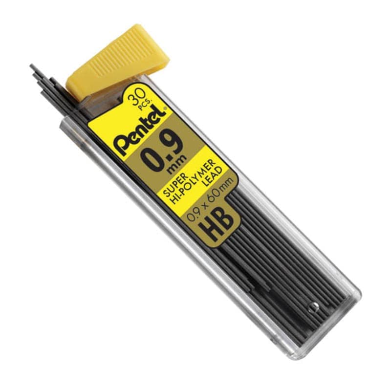 Pentel Super Hi-Polymer Lead Refill HB, 0.9mm, 30
