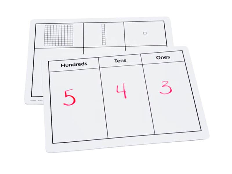 Write-On/Wipe-Off Base Ten Mat