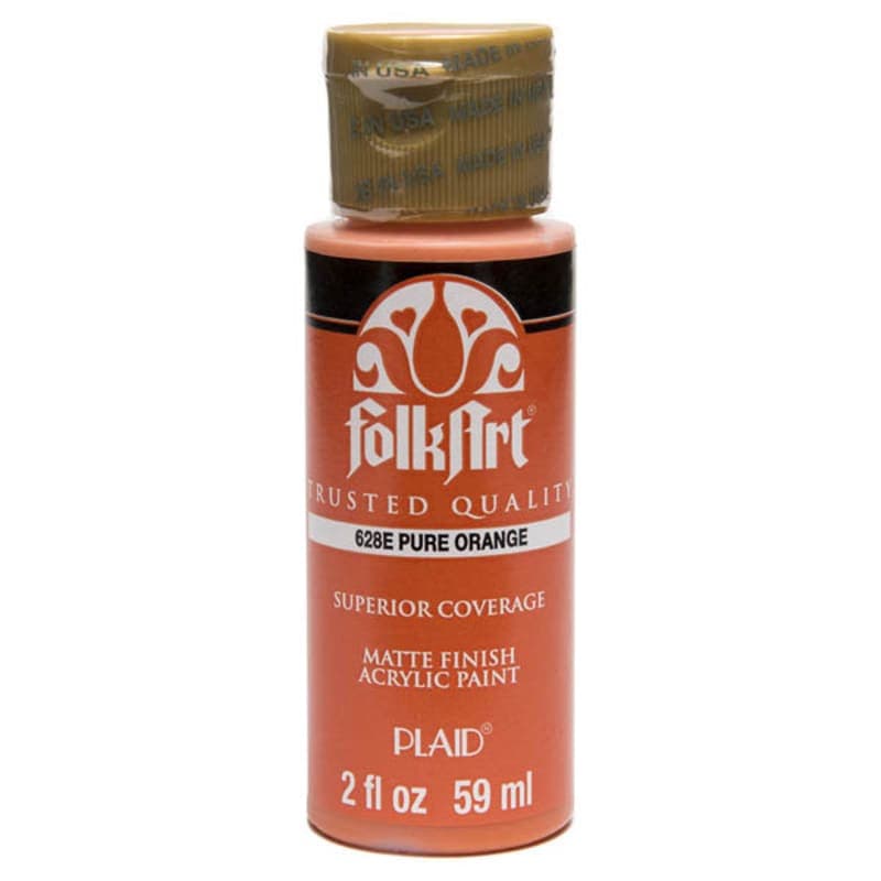 Folkart Color Acrylic Paint Orange - 2 oz