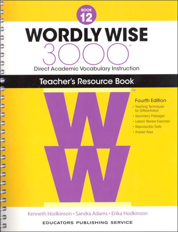 Wordly Wise 3000 Book 12 Teacher Resource Book,
