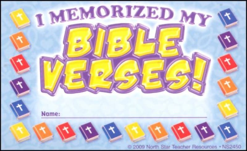 I Memorized My Bible Verses! Incentive Punch Cards