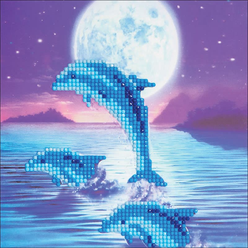 Crystal Art Card Kit - Dolphins