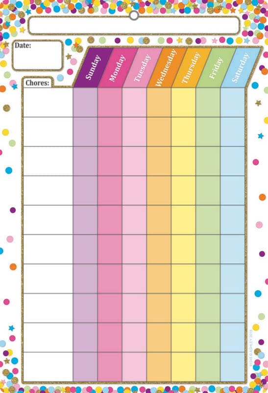 Confetti Chore Chart Smart Poly Chart