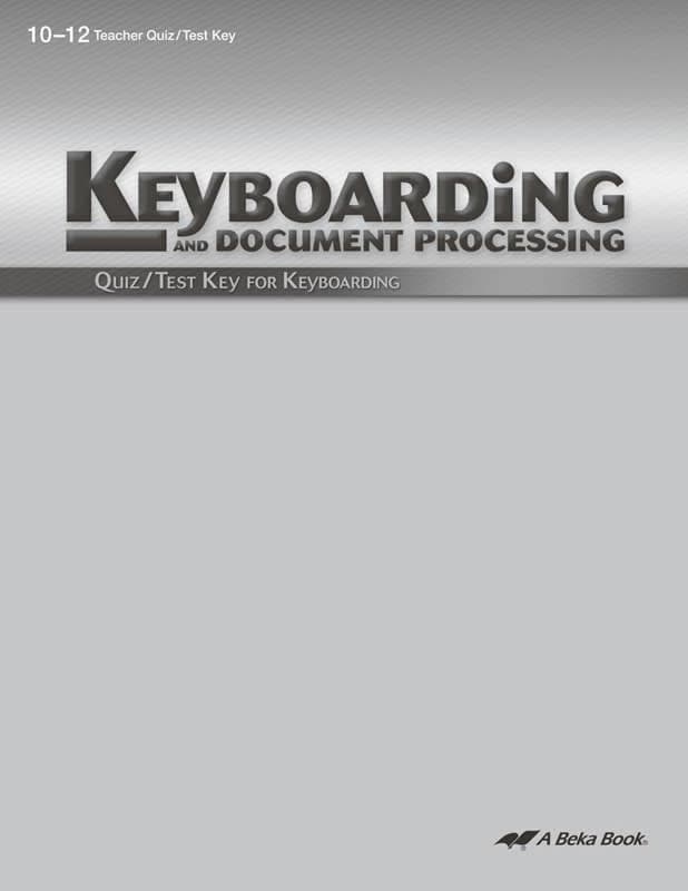 Abeka Keyboarding Quiz and Test Key