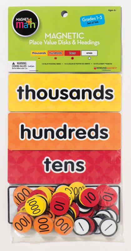 Magnetic Place Value Disks and Headings: Grades