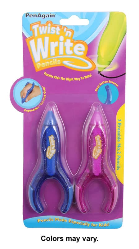 PenAgain Twist-n-Write Pencil - 2 pack (assorted