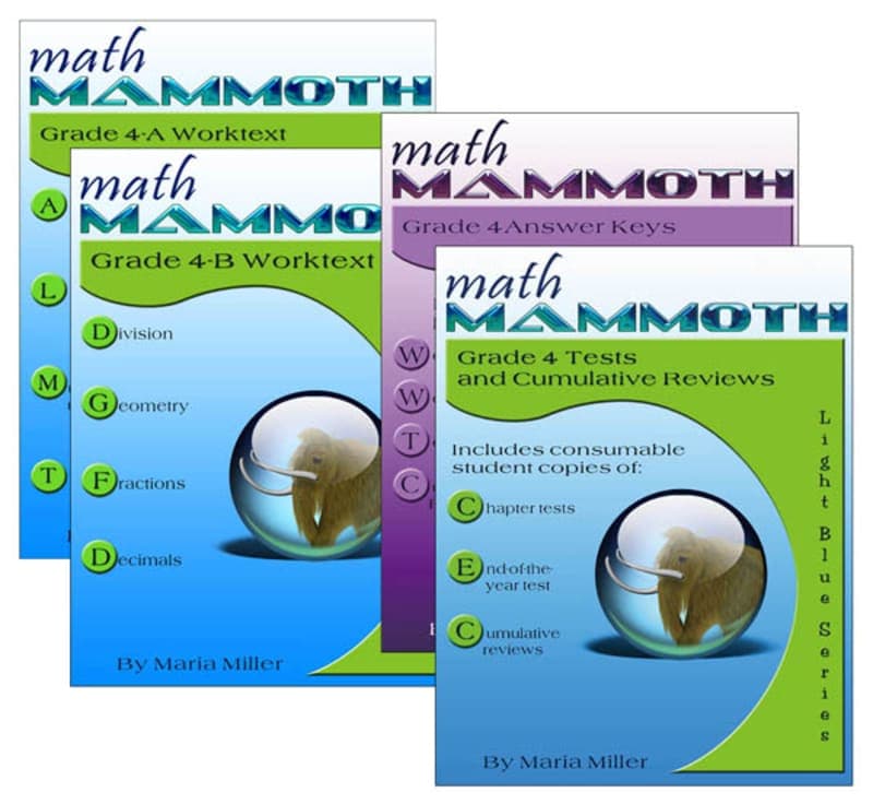 Math Mammoth Light Blue Series Grade 4 Colored