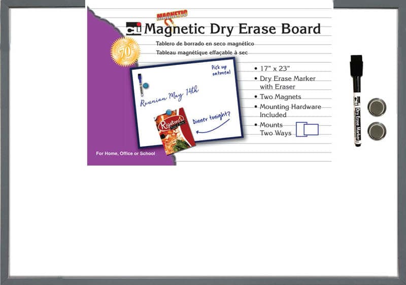 Magnetic Dry Erase Board (17" x 23") with