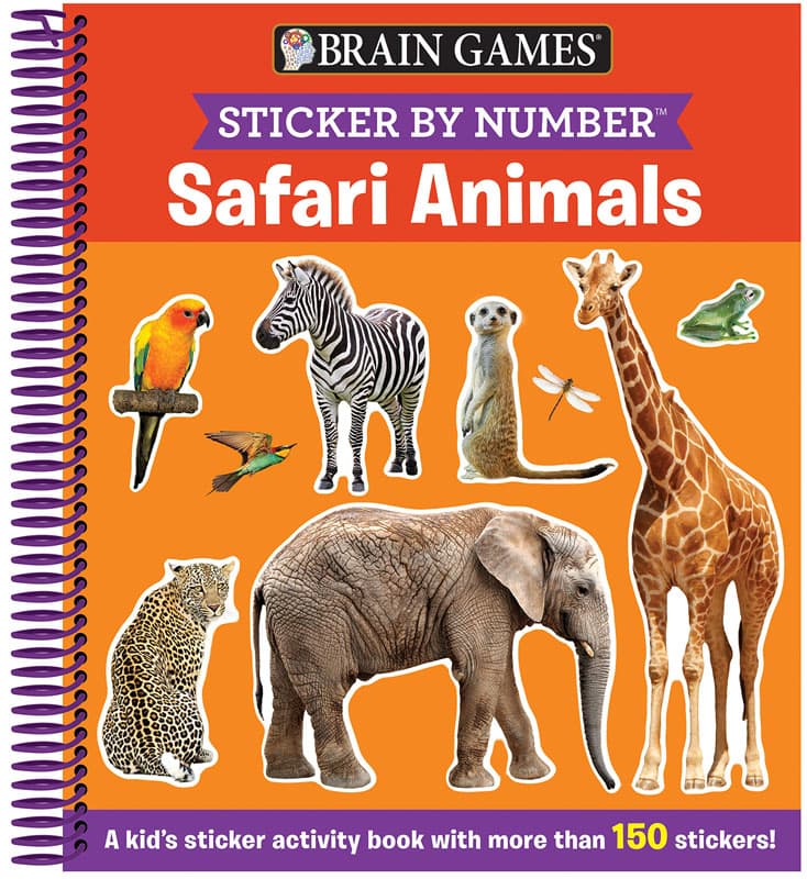 Sticker by Number: Safari Animals (Brain Games)