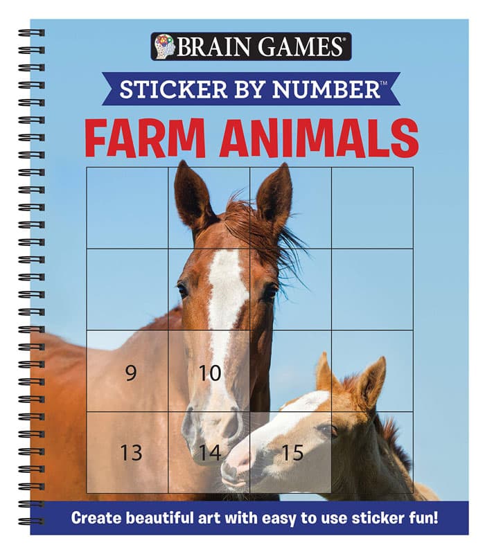 Sticker by Number - Farm Animals (Brain Games) 52