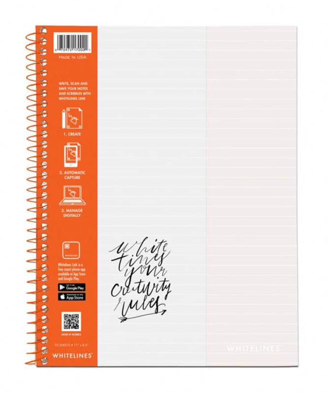 Whitelines Wirebound Notebook - Lined (11" x 8.5")