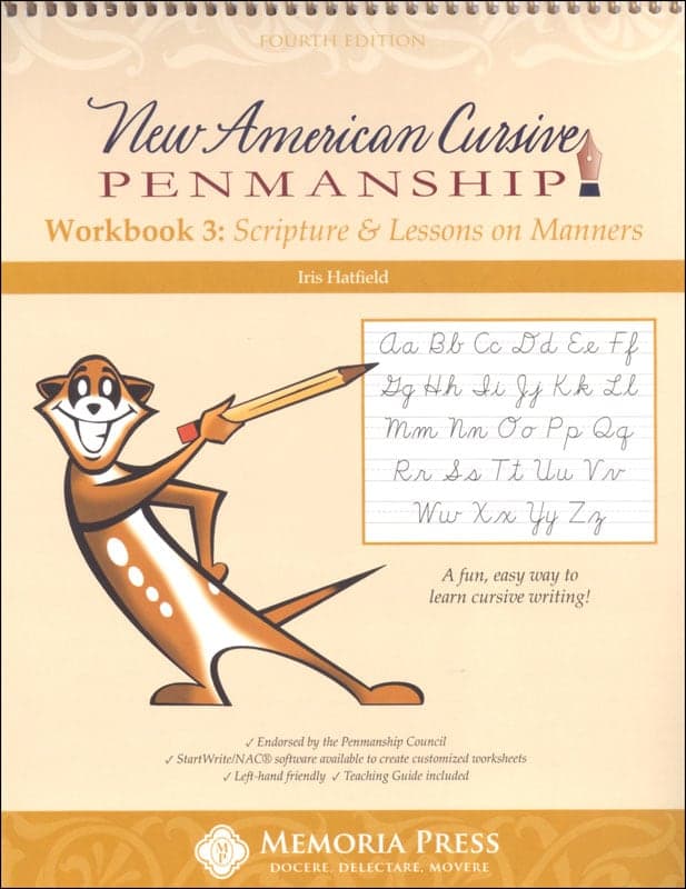 Memoria Press New American Cursive 3 Workbook