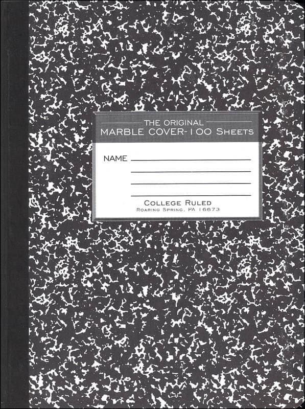 Hard Cover Black Marble Composition Book -