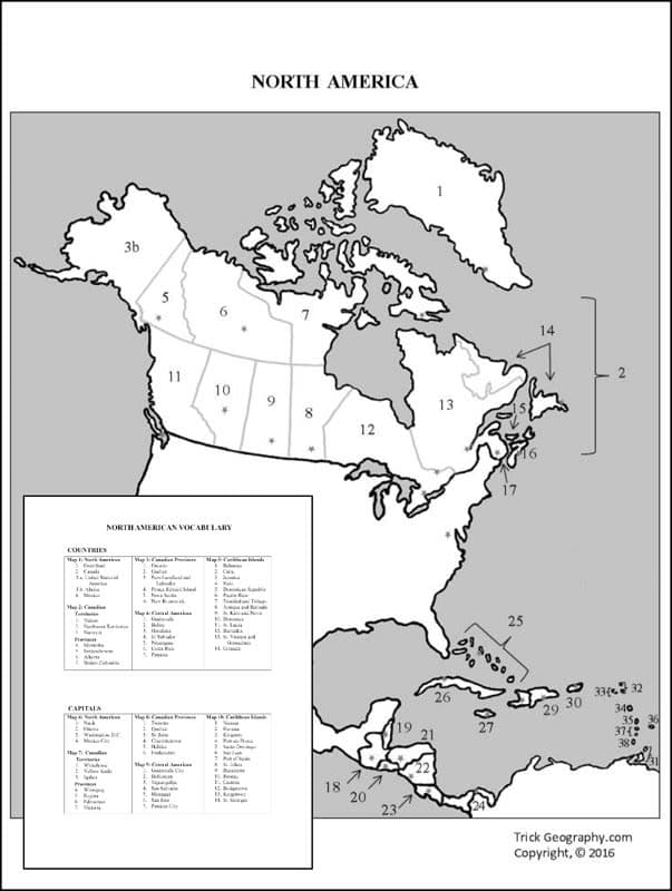 Trick Geography: North America Review Card