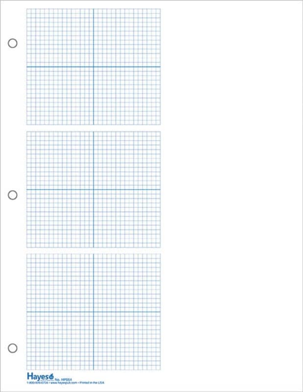 Graph Paper, 3 Grid 1/8" Squares (100 sheet pack)