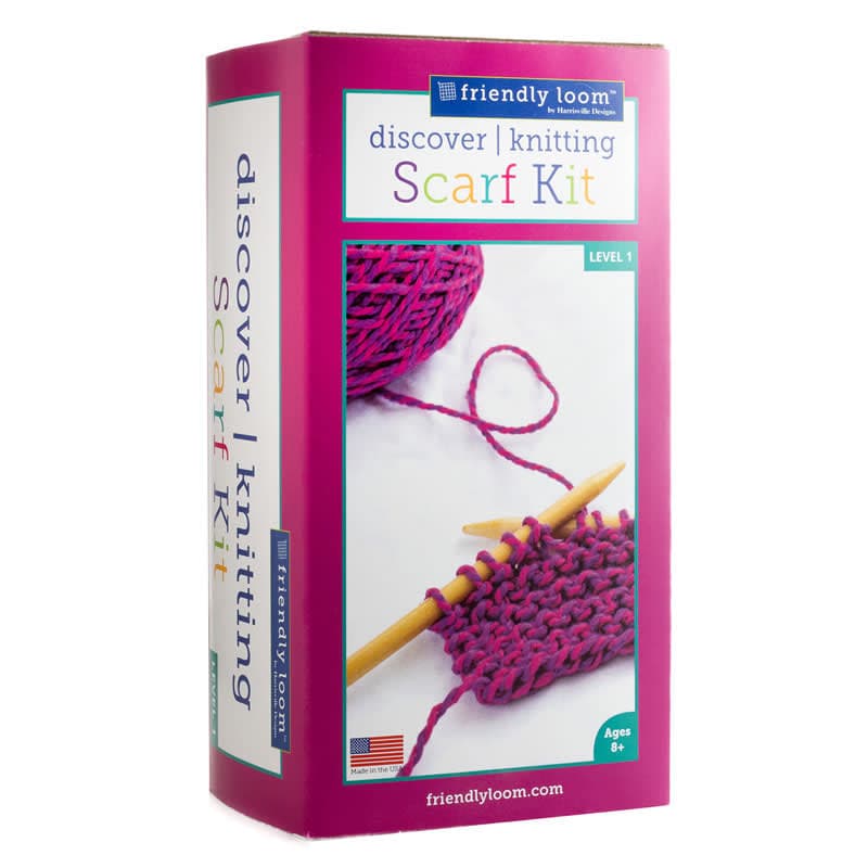 Friendly Loom Discover Knitting Scarf Kit - Pink