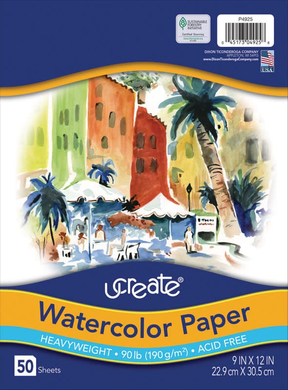 Ucreate White Watercolor Paper in Packages - 9"