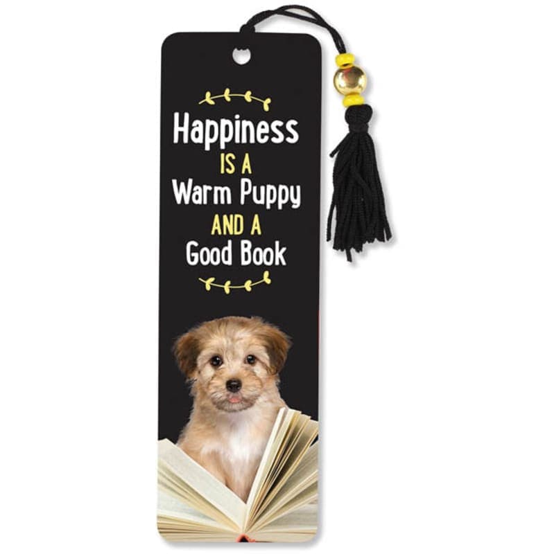 Happiness is a Warm Puppy and a Good Book Beaded
