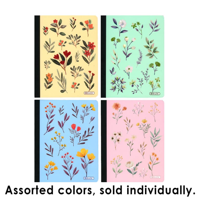 Composition Book Floral - College Ruled (assorted
