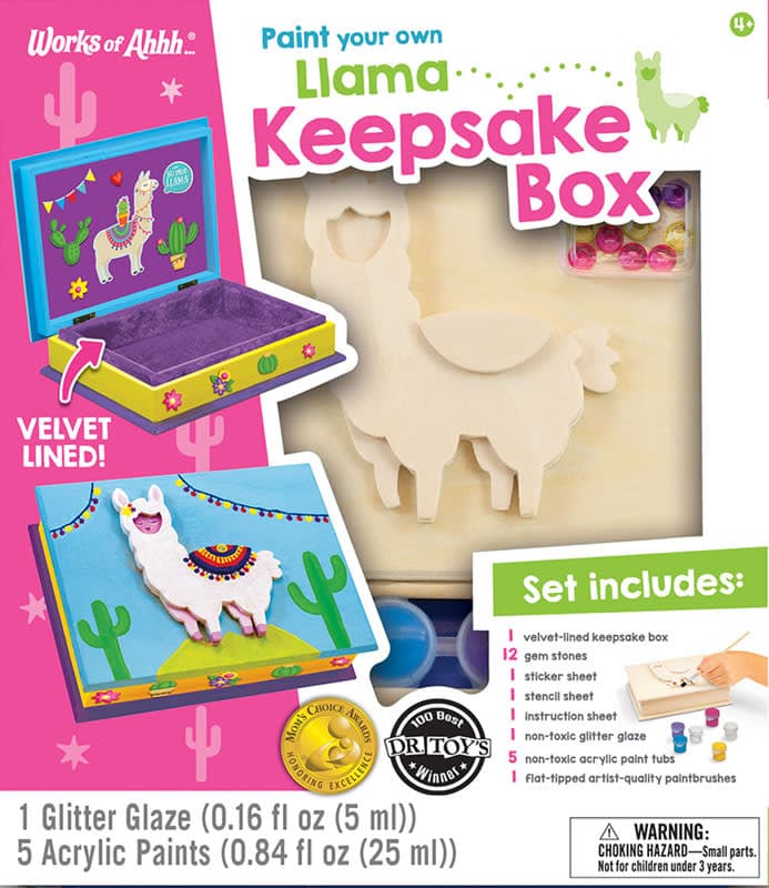 Paint Your Own Llama Keepsake Box